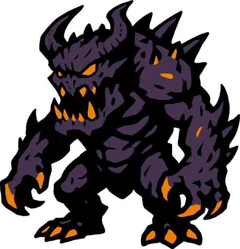boss creature.
In-Game asset.  2d.  High contrast.  No shadows