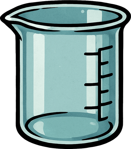 empty glass beaker.
In-Game asset.  2d.  High contrast.  No shadows