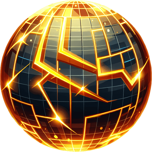 "A glowing neon power-up bit in electric golden shaped like a sphere shard. The object should have a vibrant futuristic glow, clearly distinct from red or orange obstacles. The background should be transparent. Style: cyberpunk, suitable for a neon-themed endless runner game.".
Single Game Texture.  In-Game asset.  2d.  Blank background.  High contrast.  No shadows
