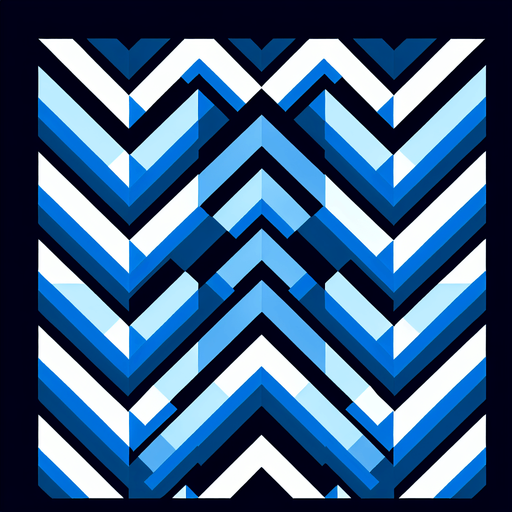 A sprite sheet of blue nested chevrons.
Single Game Texture. In-Game asset. 2d. Blank background. High contrast. No shadows.