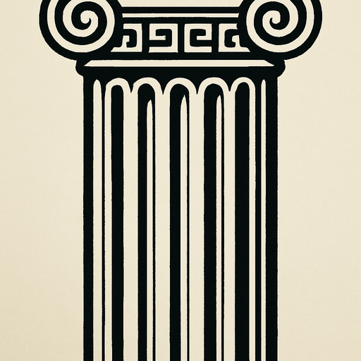 vertical texture repeatable of a greek inspired column, no top no bottom only center part to repeat vertically.
In-Game asset.  2d.  High contrast.  No shadows
