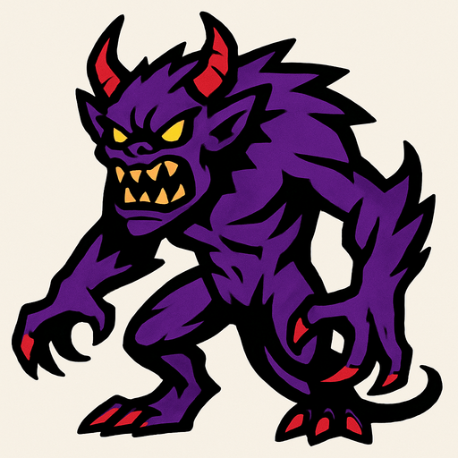 Monster.
In-Game asset.  2d.  High contrast.  No shadows