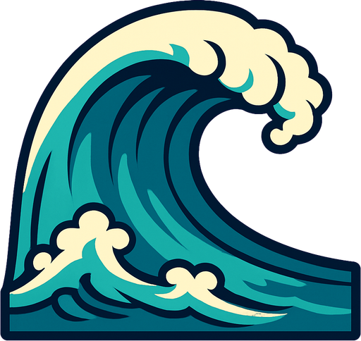 tsunami.
In-Game asset.  2d.  High contrast.  No shadows