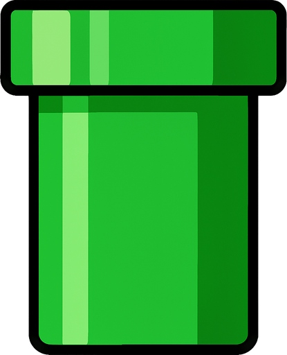 green pipe.
In-Game asset.  2d.  High contrast.  No shadows
