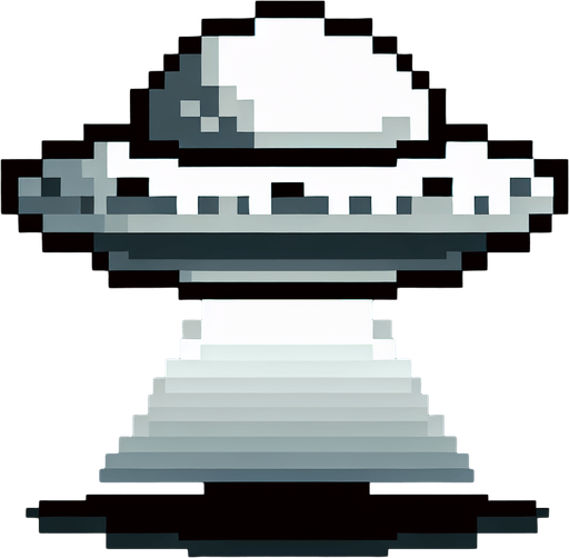 UFO sprite old nintendo game.
2d.  No shadows