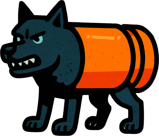 Perrobala.
In-Game asset.  2d.  High contrast.  No shadows