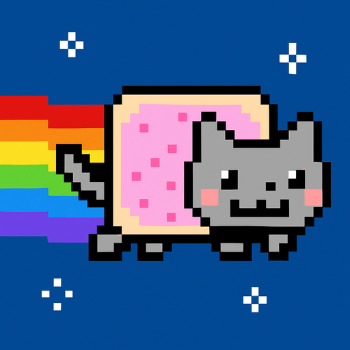 NYAN CAT.
In-Game asset.  2d.  High contrast.  No shadows