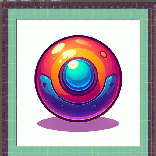 pokemon ball.
Single Game Texture. In-Game asset. 2d. Blank background. High contrast. No shadows.
