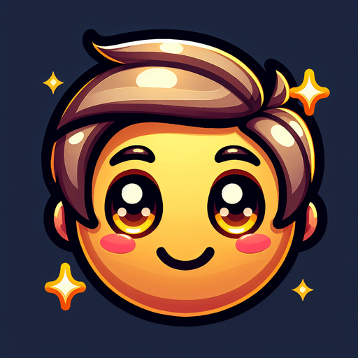 a cute cool looking emoji face.
Single Game Texture. In-Game asset. 2d. Blank background. High contrast. No shadows.