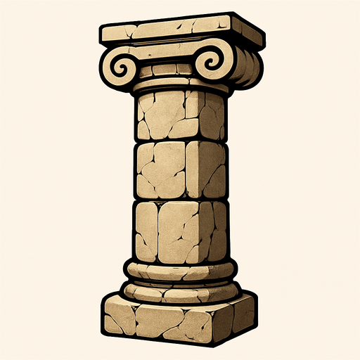 una columna de piedra.
In-Game asset.  2d.  High contrast.  No shadows