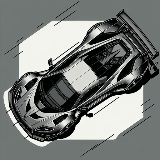 generatr a image of a car with style like lambougini. we need to see the car from the top Single Game Texture. In-Game asset. 2d. Blank background. High contrast. No shadows.