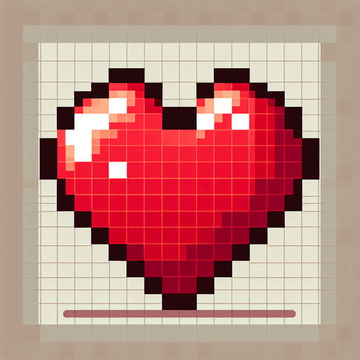 pixalated heart empty Single Game Texture. In-Game asset. 2d. Blank background. High contrast. No shadows.