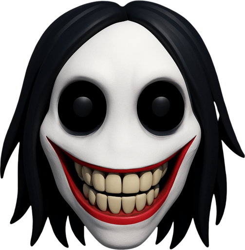 3D jeff the killer Scary face meme.
In-Game asset.  3D.  High contrast.  No shadows