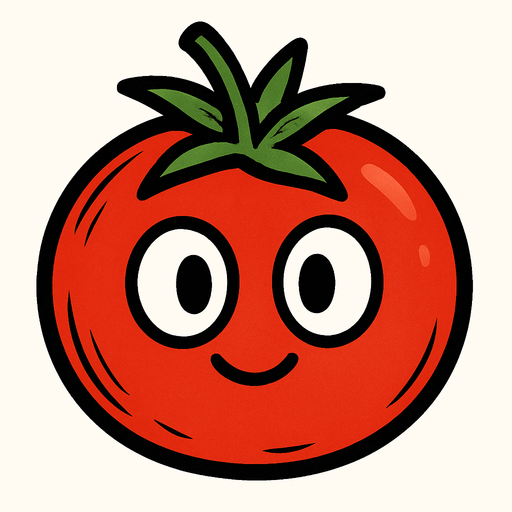 tomato with eyes.
In-Game asset.  2d.  High contrast.  No shadows