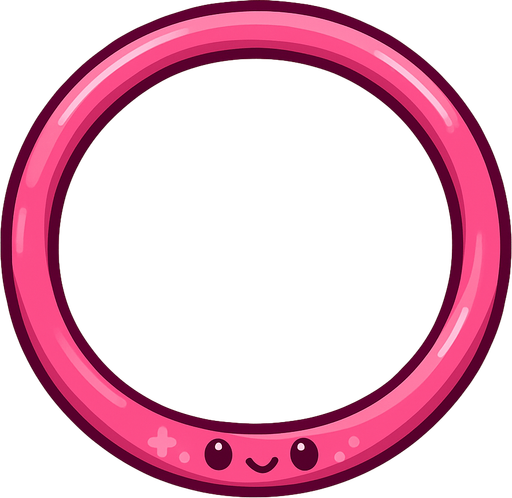 Cerceau de couleur rose mignon.
In-Game asset.  2d.  High contrast.  No shadows
