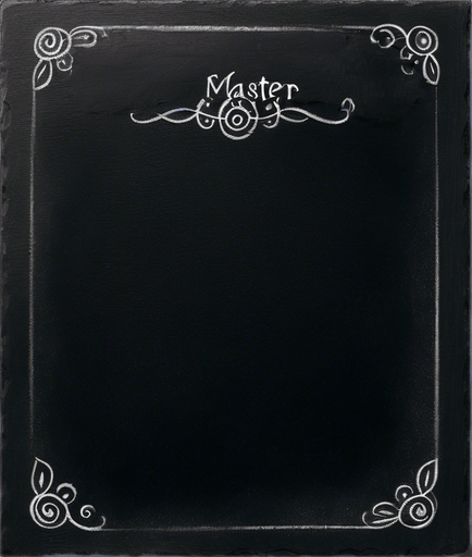 Word "MASTER POTION" in chalk