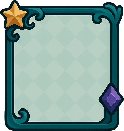 A rectangular, semi-transparent frame..
In-Game asset.  2d.  High contrast.  No shadows