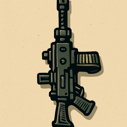 yüksek çözünürlüklü topdown bakış açısı makineli tüfek olsun.
In-Game asset.  2d.  High contrast.  No shadows