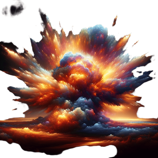 Big explosion..
High contrast.  No shadows