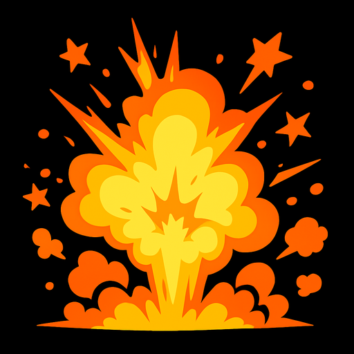 Explosion!.
In-Game asset.  2d.  High contrast.  No shadows