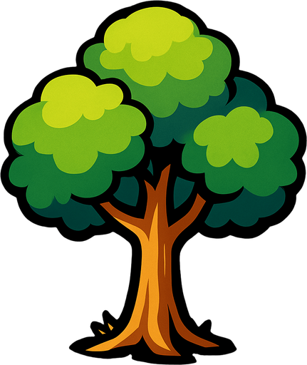 Arbre.
In-Game asset.  2d.  High contrast.  No shadows