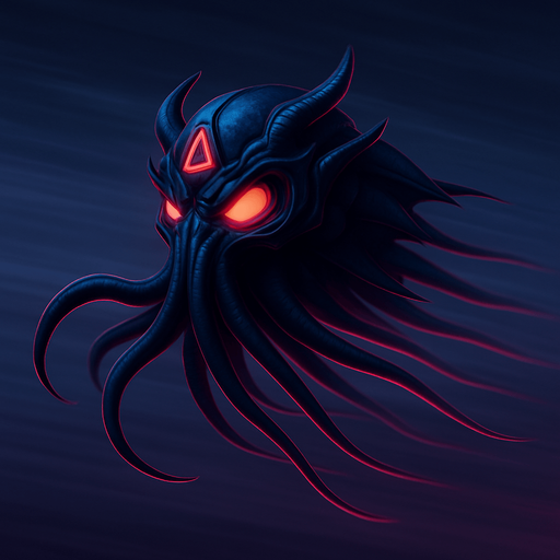 Suspended midair, flying fast, tentacles behind, fully in frame no edges cut off