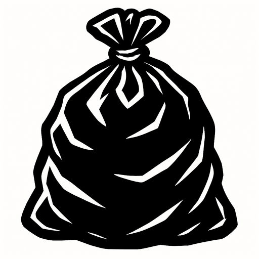 Bolsa de basura.
In-Game asset.  2d.  High contrast.  No shadows