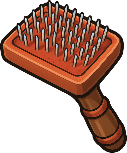 Dog groom brush.
In-Game asset.  2d.  High contrast.  No shadows