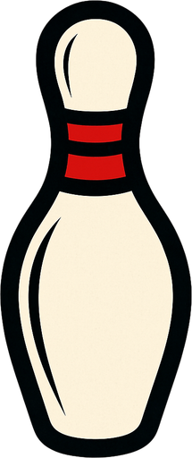 Bowling pin.
In-Game asset.  2d.  High contrast.  No shadows