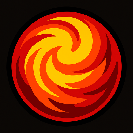 red and yellow mix orb.
In-Game asset.  2d.  High contrast.  No shadows
