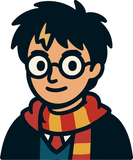 harry potter.
In-Game asset.  2d.  High contrast.  No shadows