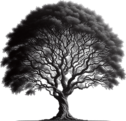 tree.
Single Game Texture.  In-Game asset.  2d.  Blank background.  High contrast.  No shadows