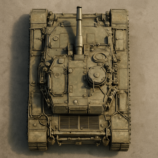 Military tank, top view