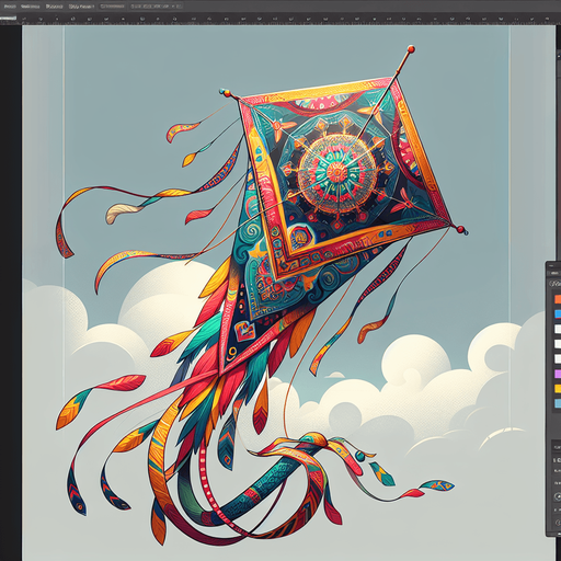 Kite.
Single Game Texture.  In-Game asset.  2d.  Blank background.  No shadows