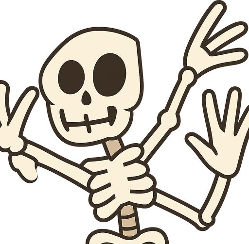 Skeleton player model. No background. Transparent background. Blank background. No shadows. 2d. In-Game asset. flat