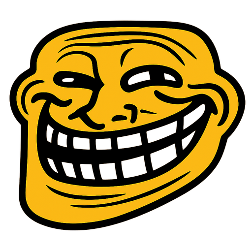 trollface.
In-Game asset.  2d.  High contrast.  No shadows