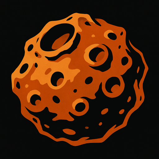 Asteroid.
In-Game asset.  2d.  High contrast.  No shadows