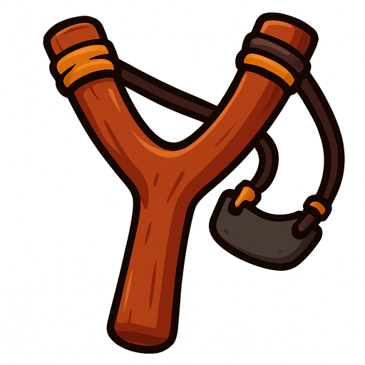 Slingshot.
In-Game asset.  2d.  High contrast.  No shadows