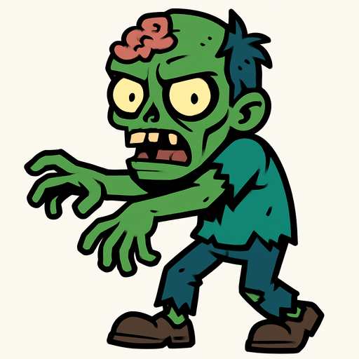 Zombie.
In-Game asset.  2d.  High contrast.  No shadows