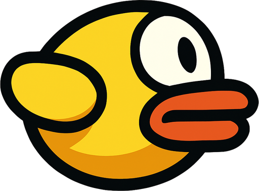 a flappy bird.
In-Game asset.  2d.  High contrast.  No shadows