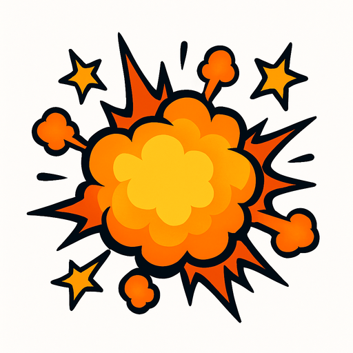 Explosión efecto.
In-Game asset.  2d.  High contrast.  No shadows