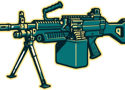 m249.
In-Game asset.  2d.  High contrast.  No shadows
