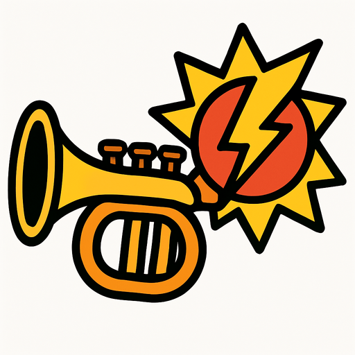 Trompeta de choque.
In-Game asset.  2d.  High contrast.  No shadows