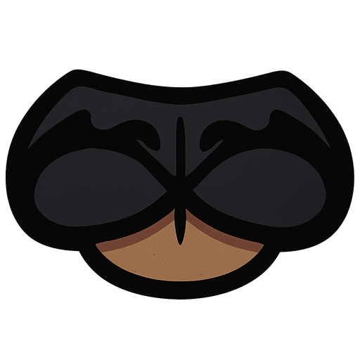 closed black cat mouth by itself.
In-Game asset.  2d.  High contrast.  No shadows