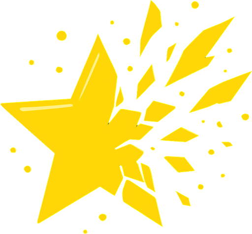 star breaking particles yellow.
In-Game asset.  2d.  High contrast.  No shadows