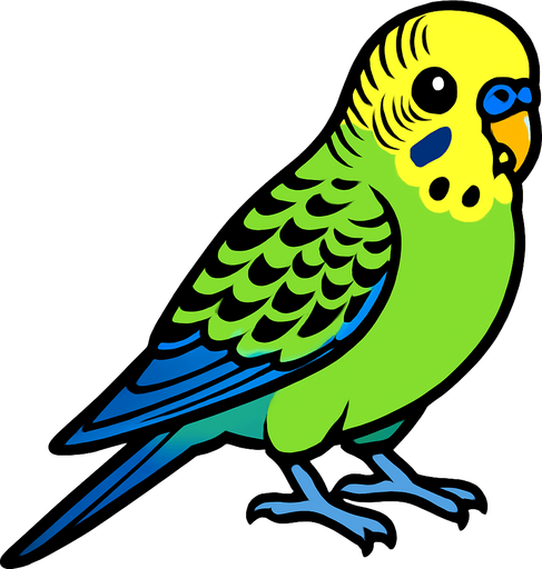 Budgerigar.
In-Game asset.  High contrast.  No shadows