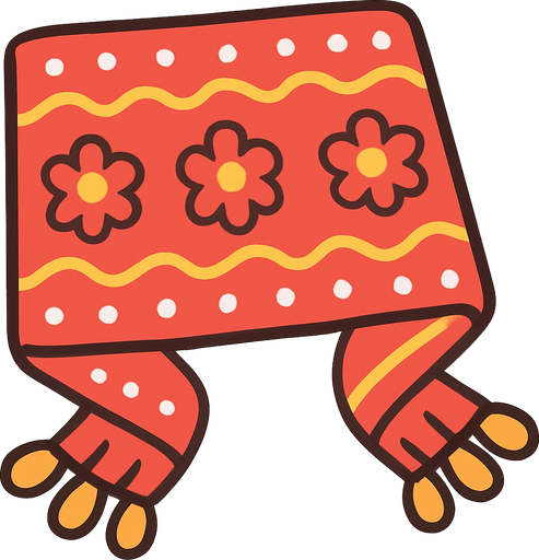 cute design scarf top view..
In-Game asset.  2d.  High contrast.  No shadows