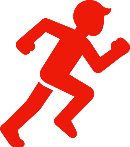 red runner running.
In-Game asset.  2d.  High contrast.  No shadows