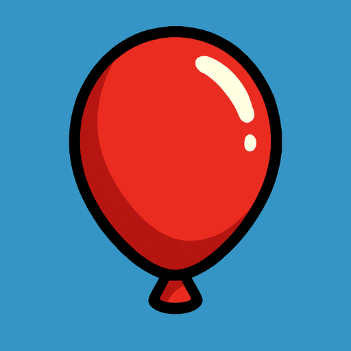 A red balloon without the string..
In-Game asset.  2d.  High contrast.  No shadows