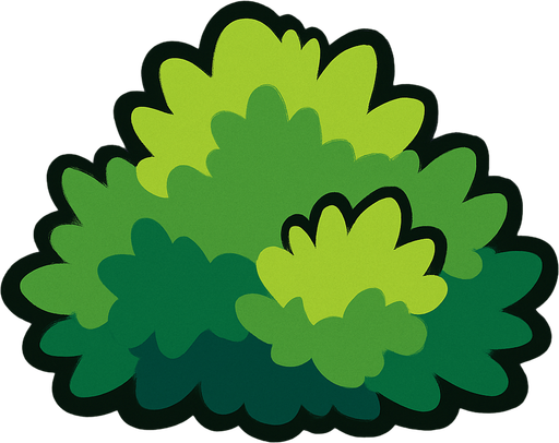 Shrub.
In-Game asset.  2d.  High contrast.  No shadows. Very simple